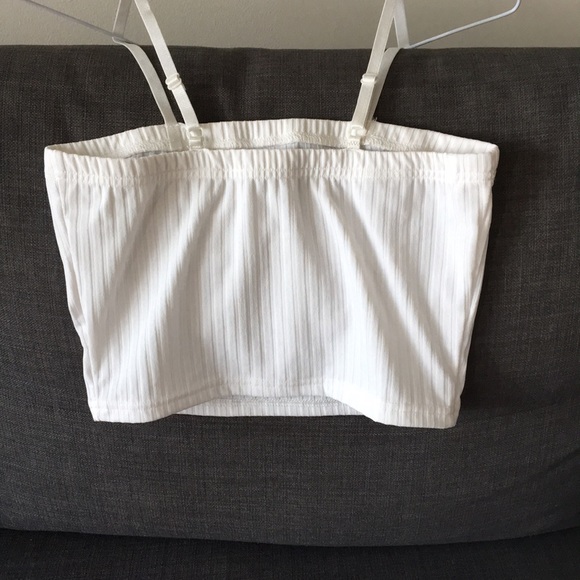 White Cropped Tank Top - Picture 2 of 3